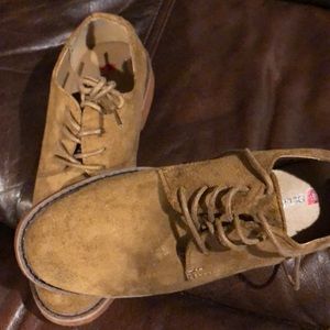 Little boys brown suede shoes size 2